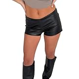  Générique Shorty en Similicuir pour Femme Short Sexy Taille Basse idéal pour Les soirées en boîte de Nuit
