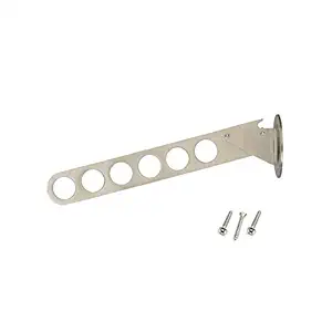 BTL Folding Clothes Hanger Rack Wall Screw Mounting Swing Arm Holder Hook Drop Down Adjustable Hanging System Closet Organizer 6 Holes Stainless Steel BWA-HR-102-6S