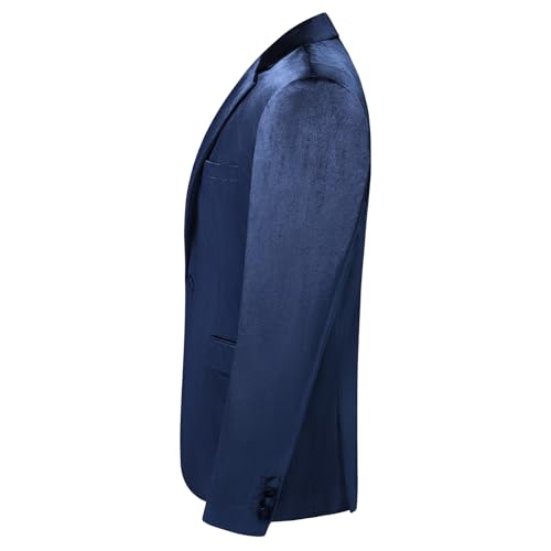 Mens Velvet Blazer Jacket Slim Fit Dress Tuxedo Suit Jacket One Button Notch Lapel for Dinner Party Prom Wedding Sports Coat4