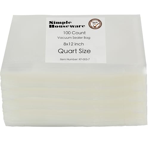 Simple Houseware Precut Vacuum Sealer Bags 100 Count...