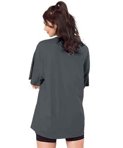 Image of SHODOX Bio-Washed Anti Bacterial 100% Pure Cotton Women's Oversized Aesthetic Premium Printed T-Shirt | Cozy Soft, Less Wrinkles Loose Fit, Drop Shoulder, Korean Baggy Style Tees for Girls