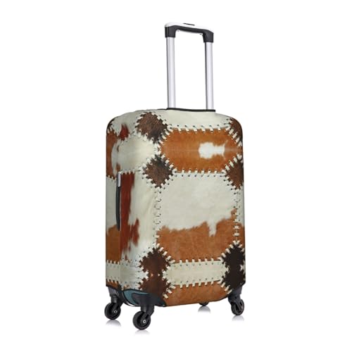Spandex Travel Luggage Cover Printed Vintage Cow Print Double-Sided Suitcase Protector Bag,Dust-Proof Anti-Scratch Washable Baggage Covers For Kid Adult,Medium3