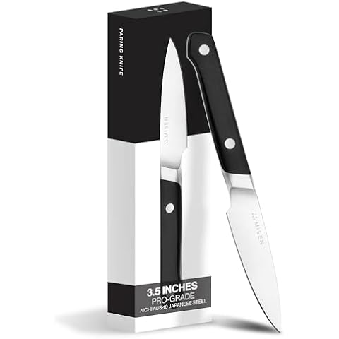 Misen 3.5-Inch Precision Paring Knife: Ideal for Fruits & Vegetables, High Carbon Stainless Steel, Ultra-Sharp, Includes Kitchen Blade Guard - Black Cover