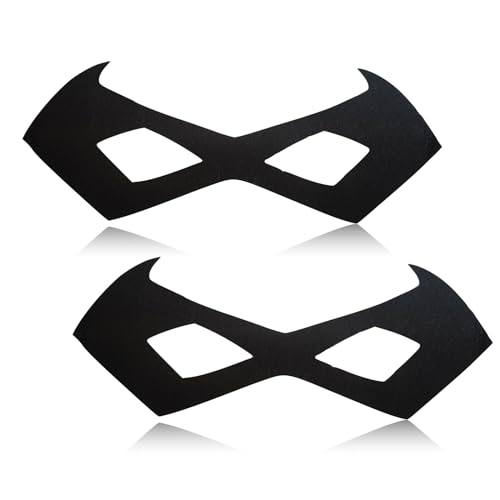 LIPAP Black Bandit Eyemask 2 Pack Half Face for Halloween Festival Carnival Fancy Dress Robber Costume Party Decorative