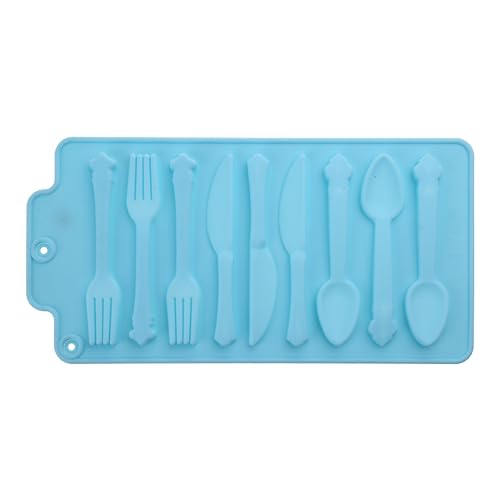 XAGMODSHN Moldes de silicona de grado alimenticio para fondant, cuchara y tenedor, para hornear, azúcar, fondant, chocolate, fondant