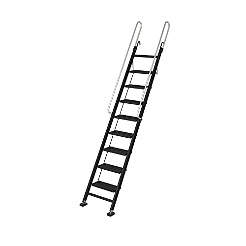 Escaleras para ático Escalera Plegable de 8 escalones de aleación de Aluminio, Escalera de pasamanos telescópica Multifuncional para Interiores y Exteriores retráctil