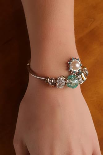 Image of Turquoise Charm Moon and Sun Adjustable Bracelet