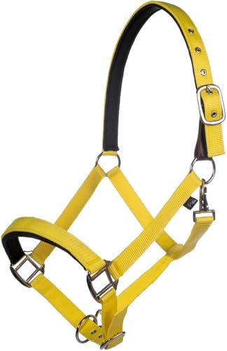 Licol Jaune Clair Poney HKM Breakaway 2 équipement équestre nylon réglable