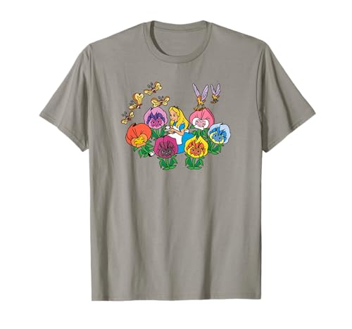 T-shirt Alice aux Pays des Merveilles Disney avec motif de fleurs pour femme
