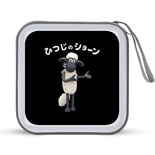 CDケース ひつじのショーン 羊 DVDケース CD/DVD収納バッグ ディスクケース CD収納ボックス 40枚収納 Blu-rayケース メディアケース 両面収納 おしゃれ 防水 大容量 小型 持ち運び便利 薄型 ファスナー付 旅行 自宅