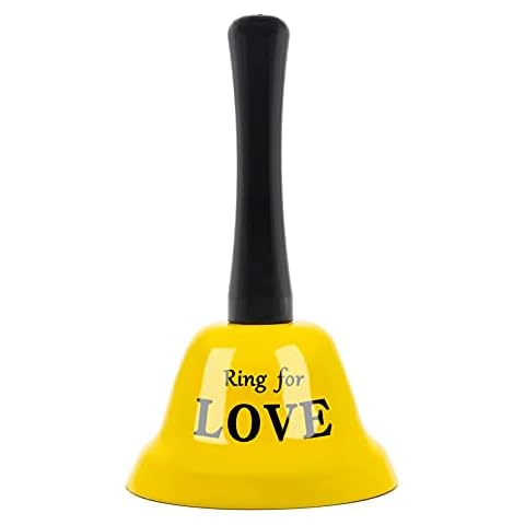 Hand Bell, Metal Tea Bell Gold Attention School Bell Small Hand Bell, Christmas Jingle Bell for Last Order, Hotel Service, Meditation Prayer, Pet Feeding and Home Decoration (Yellow) Cover