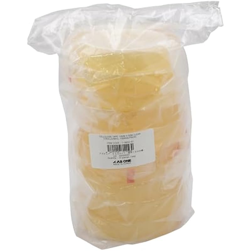 AS ONE ESD 테이프 클린 룸 투명 19mm 폭 1 봉지 10 개 PIC 팩 플라스틱 코어 정전기 대책