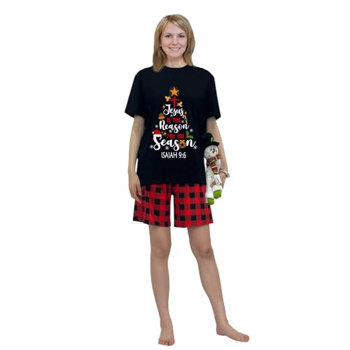 Short Top And Shorts Set Christmas Matching Pajamas Set4