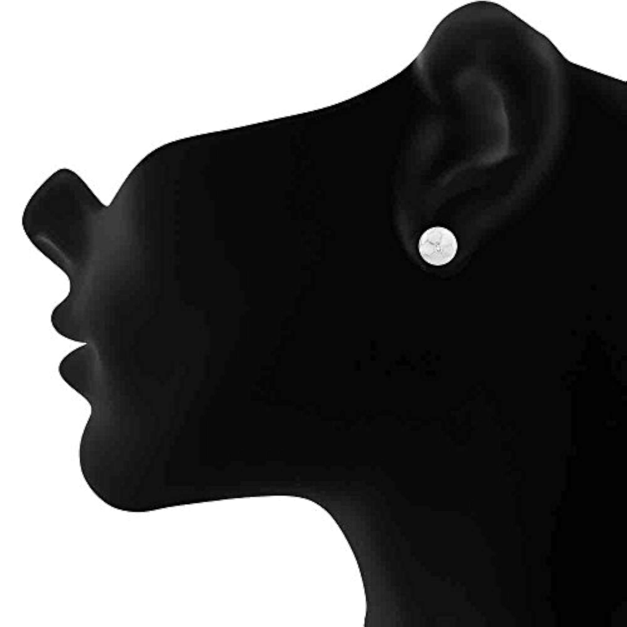 Women's Rhodium Plated Football Crystal Stud Earrings