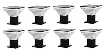 Light Set of-8 Main Gate Pillar Lamp Waterproof Home & Kitchen Outdoor with Black Metal Outdoor Gate Garden Pillar Post Lighting Home Main Gate Fancy Modern Design (Bulb NOT Included)