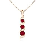 Mit Echtheitszertifikat. Angara.com - Gold 14 Karat (585) 14 Karat Rotgold Rundschliff  Rubis 