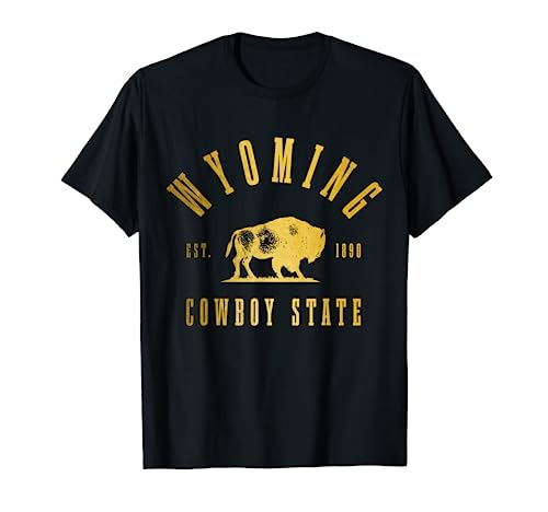 Wyoming Est. 1890 The Cowboy State Bison Vintage Pride T-Shirt
