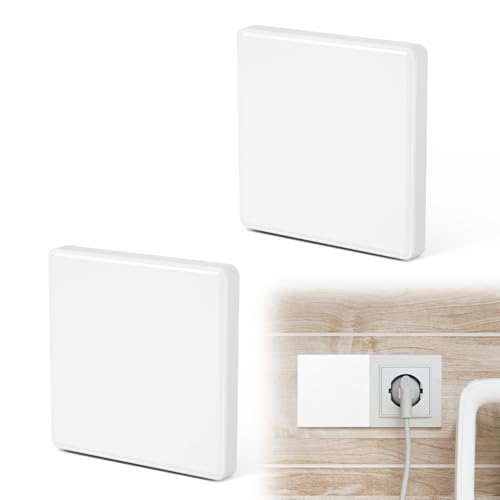 4 Pièces Cache Interrupteur Mural Cache-Prise en Plastique Cache Encastré Cache Prise Electrique 86 × 86 mm pour Prises ou Interrupteurs non Utilisés...