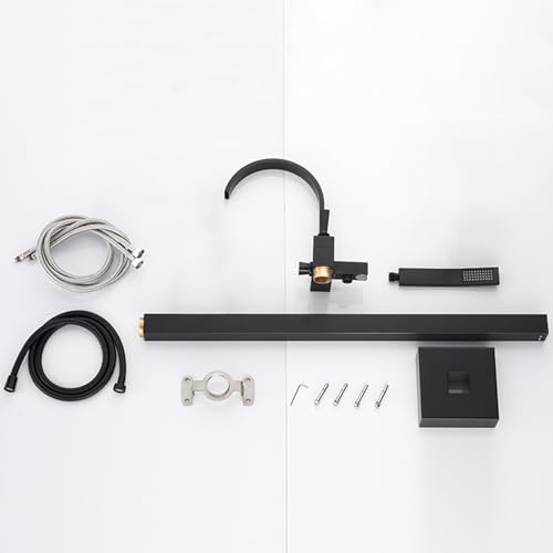 Robinet de baignoire avec douche mitigeur sur pied laiton blanc 360