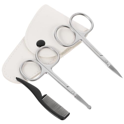 Outanaya 4個精密はさみ ステンレス製 ひげ用はさみ 鼻毛用ハサミ 小さな鋏 メンズグルーミング ポイント刃 ラウンド刃 ヘアサロン 家用