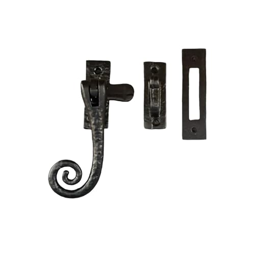 Window Casement Stay Fastener Monkey Tail Swirl, 100mm, Black