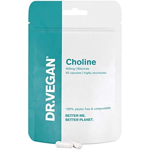 DR.VEGAN Choline, 600mg | 60 x 300mg Vegan-Friendly Capsules | One Month Supply | Two-A-Day - 30 Day Supply Cover