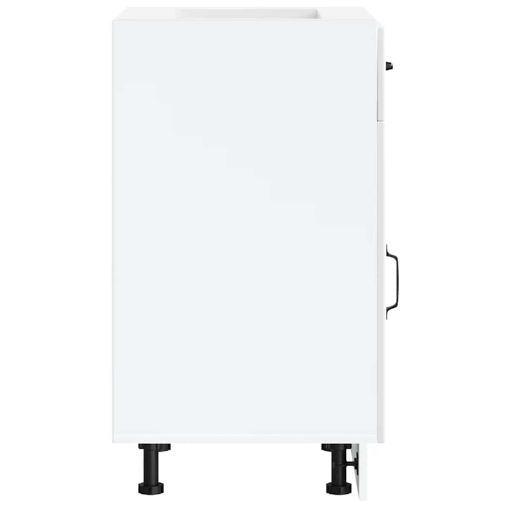 vidaXL Armoire de Cuisine Lucca Blanc Bois d'ingénierie, Meuble d'évier, Meuble de Cuisine avec tiroir, Meuble de Cuisine à tiroir