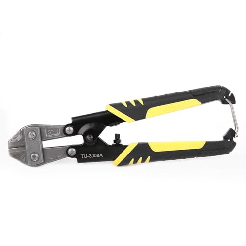 Riuulity Cortador de Pernos de Alta Resistencia, Mini Herramienta con Antideslizante para Cortar Cables, Cadenas, Tornillos, Acero Al Cromo Vanadio de 8 Pulgadas