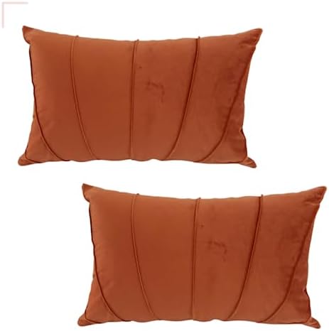 Kit 2 Capas de Almofada Retangulares Veludo Drapeada Decorativa B...