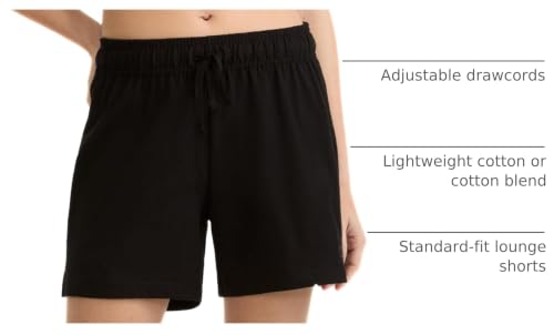 Champion Women's 4" Lounge Shorts, Standard Fit, Lightweight, Available in Regular and Plus, Black, Small - image 4