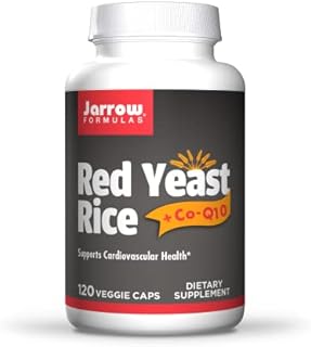 Jarrow Formulas Red Yeast Rice - Includes 100 mg Co-Q10 Per Serving - Heart, Cardiovascular Health, Dietary Supplement - 120 Veggie Caps - 60 Servings (PACKAGING MAY VARY)