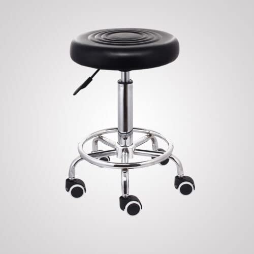 Hoker na kółkach, hydrauliczny, obrotowy taboret obrotowy o 360°, ze skóry PU, taboret obrotowy z regulacją wysokości, stołek barowy, stołek do gabinetu, stołek kosmetyczny, krzesło do pracy, taboret fryzjerski