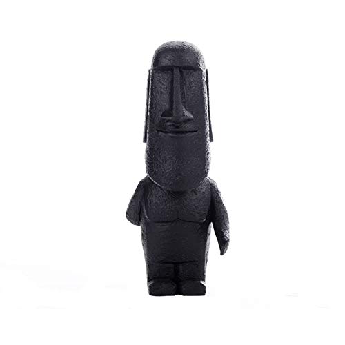 LUYIYI Pâques Stone Statue TV Cabinet Décoration Maison Salon Décoration Creative Artisanat (Color : Welcome Easter Island Black)