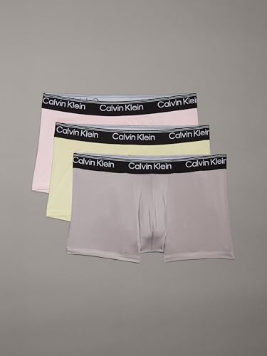 Calvin Klein Micro Stretch 3-Pack Low Rise Trunk - NB2569 (Yellow/Buff Pink/Mink, XL)3