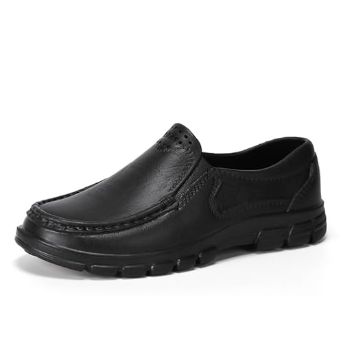 Zapatos de Chef Antideslizantes Resistentes al Aceite con Suela EVA - Calzado de Trabajo Ligero para Cocineros - Cómodos y Transpirables Tallas Grandes, Profesional para Hosteler(Black,45 EU)