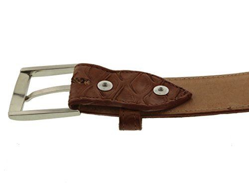 El Presidente Mens Cognac Anteater Print Leather Western Cowboy Belt Silver Buckle4