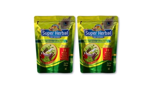 New Super Herbal Prime Henna Gold Pack | Natural | 250g | 8.8oz | Pack of 2