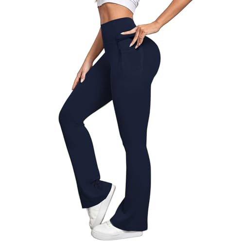 Leggings évasés taille haute anti-glissement avec poches intégrées