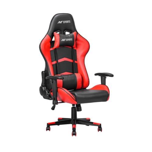 Image of Ant Esports 9077 Ergonomic Gaming Chair, Multifunctional Gaming Chair with Premium PU Leather Upholstery, 2D Armrest, Integrated Neck and Lumbar Support, & 180 Recline - Back & Red