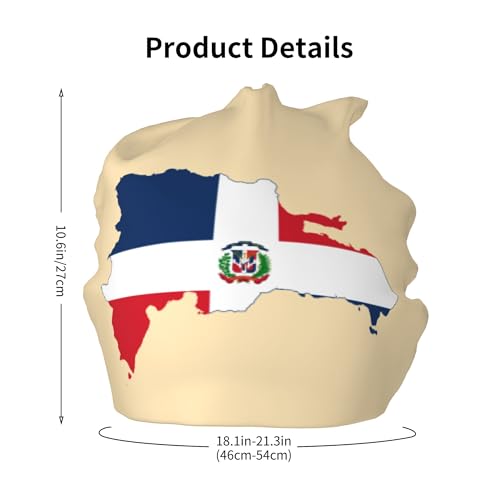 Dominican Republic Map Flag Children Hip Hop Knitted Hat Kids Elastic Leisure Knit Cap Warm Sleep Beanies Black2