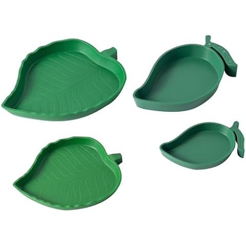 SLSON 4Pack Shallow Terrarium Feeding Bowls Cover