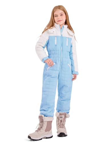 Image of Haloumoning Kid Snowsuit Girls Hooded Waterproof Insulated Ski Suit