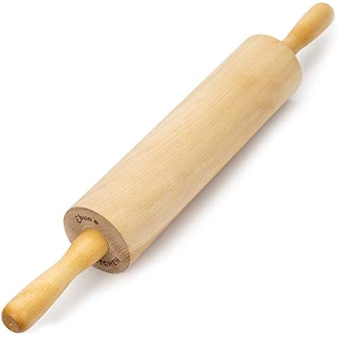 Ebuns Classic Rolling Pin for Baking Pizza Dough, Pie Cookie - Kitchen Utensil Tools Ideas for Bakers (Traditional Pins 10" Inch Barrel) Cover