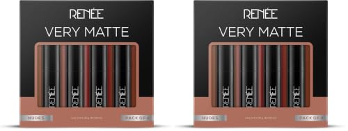 Image of RENEE Very Matte Pack of 8 Matte Lipsticks - Nudes, Intense Color Pay Off, Full Coverage, Long Lasting & Weightless, Easy Glide Formula With Velvety Finish, Suitable for All Occasion & Gifting