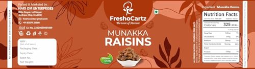 Image of FreshoCartz King Size Munakka Raisins with Seeds 500g - Sun Dried Big Munakka Dakh Jar Pack | Healthy Dry Fruit For Gifting