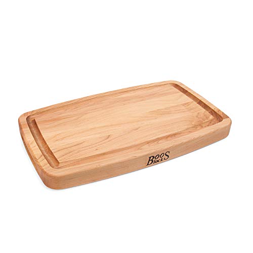 John Boos Block CB1050-1M1811150 Maple Wood Oval Cutting Board with Juice Groove 18 Inches x 11 Inches x 15 Inches