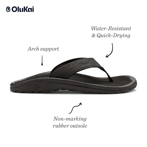 Olukai Men's Ohana Sandals Black/Black Size 9