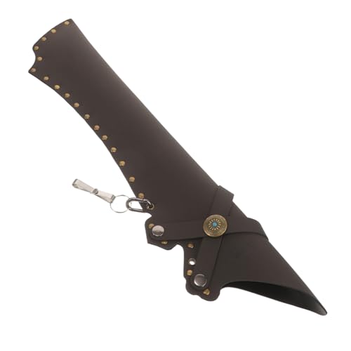 ARTSEWPLY Outdoor Arrow Bag Wear Resistant PU Leather Arrow Storage Container with Buckle Design Portable Bag for Outdoor Hunting and Practice Compatible with Compound