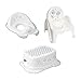 TEGA BABY® Ensemble de 3 pieces, Premier Pot Bébé Toilette Avec Un Couvercle, Wc Enfant Avec Bol Amovible, Tabouret, Siège réducteur pour WC, Siège de toilette robuste, tabouret marches, Hibou Blanc
