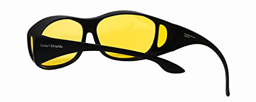 Foster Grant Ladies Round 60mm Fitover Sunglasses Black/Yellow Poly Night Driver4